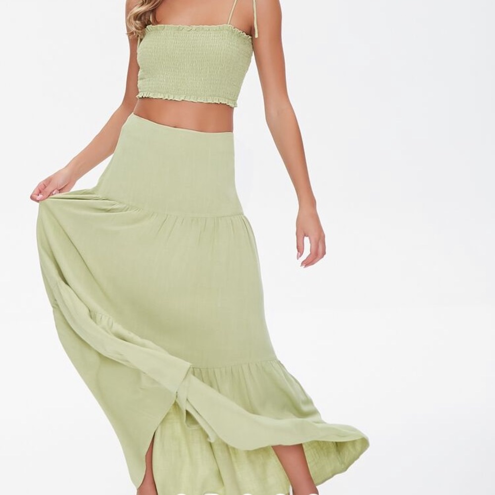 F21 Crop Top/Maxi Skirt Coord Set